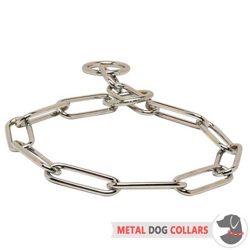 Choke dog collar with chrome plating